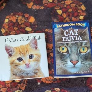 Cat Trivia Bathroom Book - Blue and Yellow